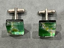 Usado, Gemelos de vidrio Murano 2004 verde Venecia cuadrado boda segunda mano  Embacar hacia Argentina