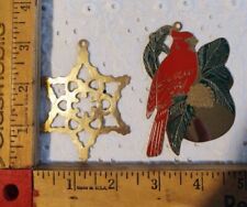 Vntg 1990's Brass Snowflake & Cardinal (Gloria Duchin) w Enamel/Brass  Ornaments for sale  Shipping to South Africa