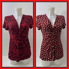 Ladies New Ex Wallis Twist Front Print Blouse Top Size  8 10 12 14 16 18 for sale  Shipping to South Africa
