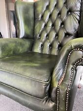 leather wing chair for sale  ROMFORD