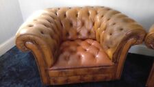 Vintage tan chesterfield for sale  LONDON