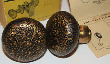 NOS VTG 1940s DEXTER SOLID BRASS PASSAGE SET! 2" KNOB! ETCHED COPPER FINISH! USA for sale  Shipping to South Africa
