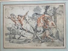 Antiguo Dibujo Aquiles Centauro Marco de Quirón Grecia Educación Artística Raro Antiguo 18 segunda mano  Embacar hacia Mexico