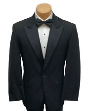 Men's Black Tuxedo Jacket One Button Satin Peak Lapels Wedding Mason Prom Cruise for sale  Shipping to South Africa
