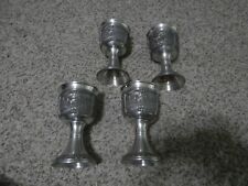 Lot of 4 Pewter Goblet Chalice German Wine Glass SKS Zinn Horses Homestead for sale  Shipping to South Africa