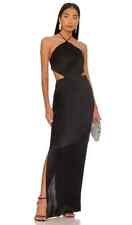 REVOLVE Celosia Gown Silk Satin BLACK Maxi Dress Prom Evening SIZE MEDIUM for sale  Shipping to South Africa