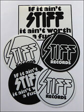 Stiff Records, Promo Stickers, Set of FIVE Glossy Vinyl Stickers, Logo, Slogan segunda mano  Embacar hacia Argentina