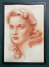 Original Vintage Mid Century Sketch Drawing Portrait Of A Lady for sale  Shipping to South Africa