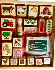 Conjunto de selos de madeira de animais de fazenda Melissa & Doug - uma cena infantil 2 cores 20 selos comprar usado  Enviando para Brazil