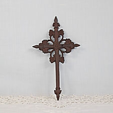 Used, Vintage Cast Iron Fleur-De-Lis Cross Wall Decor for sale  Shipping to South Africa