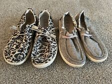 LOT Of 2 Women’s Wendy Hey Dudes Shoes Leopard Grey Size 7 for sale  Shipping to South Africa