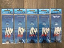 4 HOOK 1/0 MACKEREL FLASHER FEATHER LURES SEA FISHING RIG for sale  Shipping to South Africa