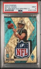 2023 BRYCE YOUNG 1/1 Shield Phoenix Gold Super Prime Jumbo Mem Panthers RC PSA 9 for sale  Shipping to South Africa