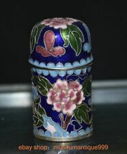 Caja de palillo de filigrana esmalte antiguo de China cloisonne incrustaciones flores coccoloba segunda mano  Embacar hacia Argentina
