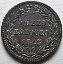 Mezzo baiocco 1845 usato  Italia