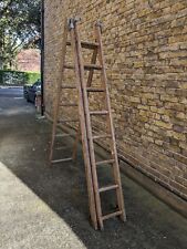 VINTAGE  WOOD 8-RUNG 3-STAGE COMBINATION LADDER - EXTENDS - STEPS - TRESTLE for sale  Shipping to South Africa