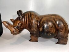 Carved wooden rhino for sale  ABINGDON