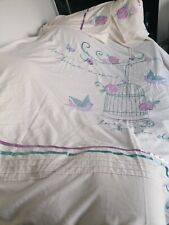 Double duvet Cover  Cream /Pink Floral Embroidered  Birds Birdcage  for sale  BRIGHOUSE