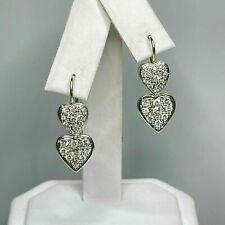 Used, 2.60 Ct Round Cut Diamond Heart Shape Drop & Dangle Earrings 14k White Gold Over for sale  Shipping to South Africa