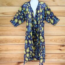 Top de kimono transparente para mujer LuLaRoe talla S azul amarillo floral ligero segunda mano  Embacar hacia Argentina