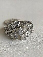 2Ct Marquise Cut Lab Created Diamond Wedding Ring 14K White Gold Plated Women's, used for sale  Shipping to South Africa