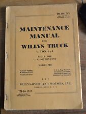 1942 TM-10-1513 Change 1 Willys MB 1/4 Ton Caminhão Jeep Manual Incompleto? COMO ESTÁ comprar usado  Enviando para Brazil