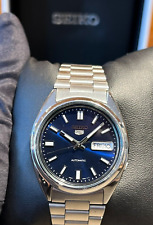 Relógio masculino Seiko 5 automático mostrador azul prata aço inoxidável SNXS77K1  comprar usado  Enviando para Brazil