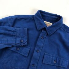 Camisa masculina LL Bean média camurça pano flanela algodão pesado azul comprar usado  Enviando para Brazil