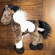 Usado, Brinquedo de pelúcia Douglas marrom branco com pônei cavalo preto 9" animal comprar usado  Enviando para Brazil