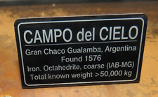 Etiqueta de exhibición de meteoritos Campo del Cielo, aluminio segunda mano  Embacar hacia Argentina