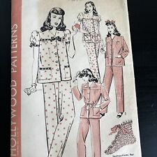 Used, Vintage 1940s Hollywood 1006 Old Hollywood Glam Pajamas Sewing Pattern 16 USED for sale  Shipping to South Africa
