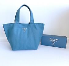 Mini bolsa tote de lona azul PRADA L'Homme comprar usado  Enviando para Brazil