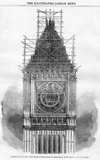 CLOCK TOWER OF THE PALACE OF PARLIAMENT WESTMINSTER SCAFFOLD 1856 GREAT CLOCK for sale  New London