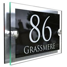 Contemporary House Sign Plaques Door Number 1 - 9999 Personalised Name Plate, used for sale  WIGAN