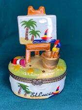 Caixa de bugigangas articulada de porcelana artista cavalete lona, pincéis, pintura e pincel paleta comprar usado  Enviando para Brazil