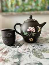 Vintage Chinese Enameled Yixing Porcelain Teapot for sale  Shipping to South Africa