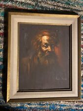 VTG Original Painting Old Man Portrait On Canvas Nicholas Sage Paris France for sale  Shipping to South Africa