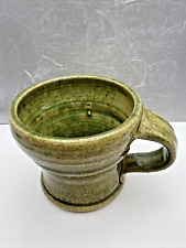 Studio Art Pottery Wheel Thrown Stoneware Mug Coffee Cup Glazed Green for sale  Shipping to South Africa