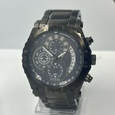 Relógio masculino GUESS cronógrafo Gunmetal aço inoxidável data preta 45mm U0036G1, usado comprar usado  Enviando para Brazil