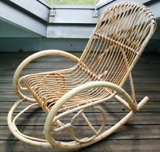 Vintage Design Bambus Schaukelstuhl Garten Schaukel Stuhl Rattan Lounge Sessel gebraucht kaufen  Schönaich