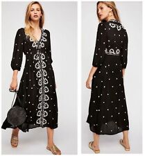 Free People Embroidered Fable Midi Dress in Black Size Small comprar usado  Enviando para Brazil