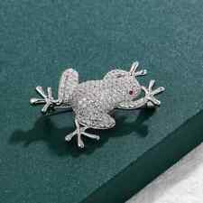 3.89 Ct Round Cut Simulated Red Ruby Frog Shape Brooch Pin 14k White Gold Plated for sale  Shipping to South Africa