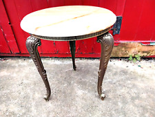 VINTAGE ROUND MARBLE TABLE with ORNATE GOLD GILT METAL LEGS for sale  Shipping to South Africa