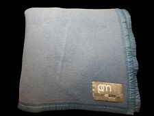 Cobertor de lã POYET MOTTE feito na França tamanho queen 94”x90” azul reversível comprar usado  Enviando para Brazil