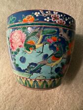 Jarro de urna de porcelana vintage 1920 estilo Kangxi família rosa verte pássaros e flores, usado comprar usado  Enviando para Brazil