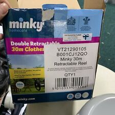 30m Minky Retractable Clothes Reel Double Washing Line Wall Mount *CRACK*, used for sale  Shipping to South Africa