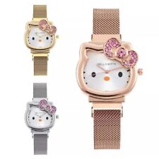 Reloj Hello Kitty Diamante Arco Gato Kawaii Rosa Damas Oro Astilla Metal segunda mano  Embacar hacia Argentina
