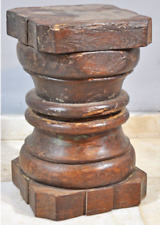 Banqueta de mesa lateral antiga de madeira com base em coluna original antiga feita à mão rústica comprar usado  Enviando para Brazil