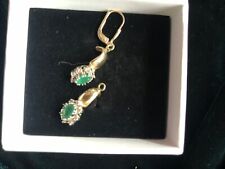 reizvolle Ohrringe gold 585 mit Smaragden grün und kl. Diamant Ohrschmuck gebraucht kaufen  Bad Dürrheim