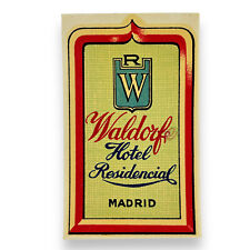 Etiqueta de bagagem Waldorf Hotel Residencial Madrid Espanha impressão única erro comprar usado  Enviando para Brazil